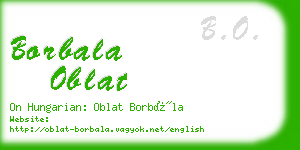 borbala oblat business card